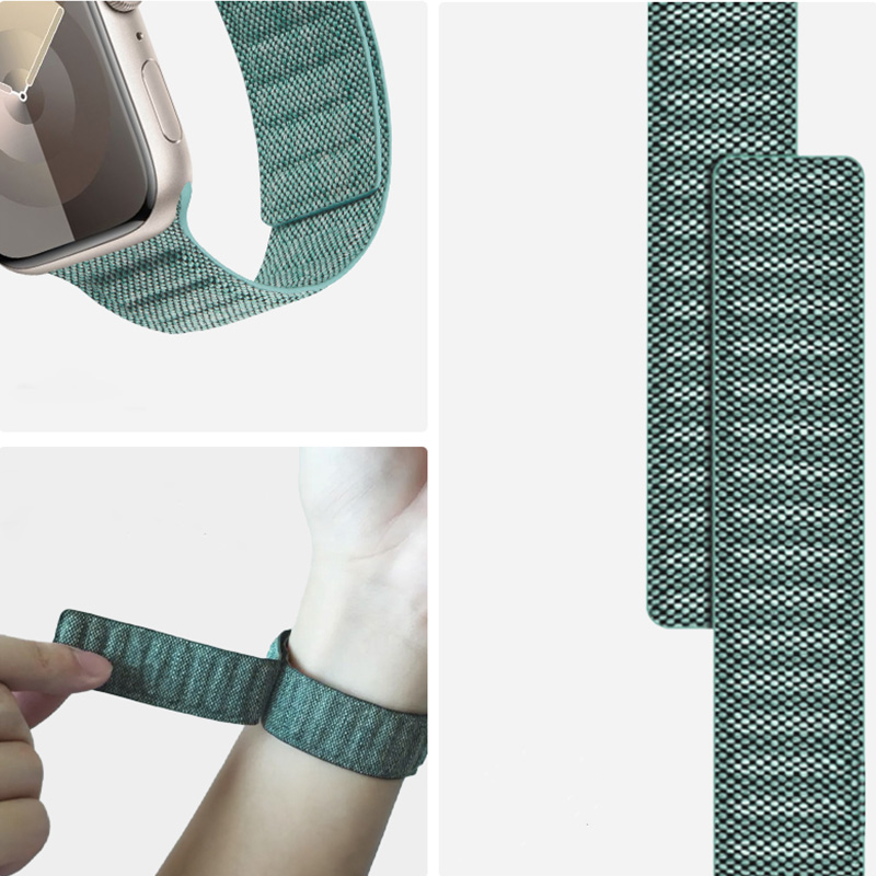 Pasek magnetyczny Crong Melange do Apple Watch 41/40/38 mm, turkusowy